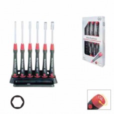 Wiha PicoFinish Hex Nut Driver Set - Handle with Rotating Cap and Rapid-Turning Zone - 6 pcs - 00557